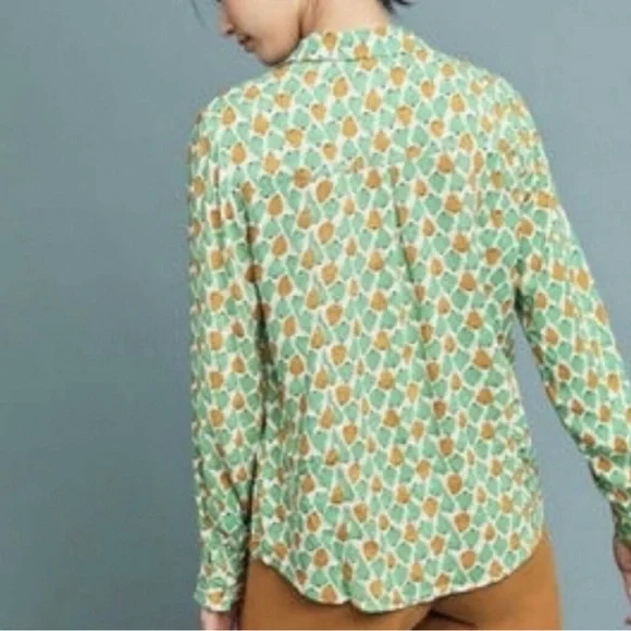 Anthropologie NWT Soft Pear Print Blouse, Size 12 - Picture 11 of 11